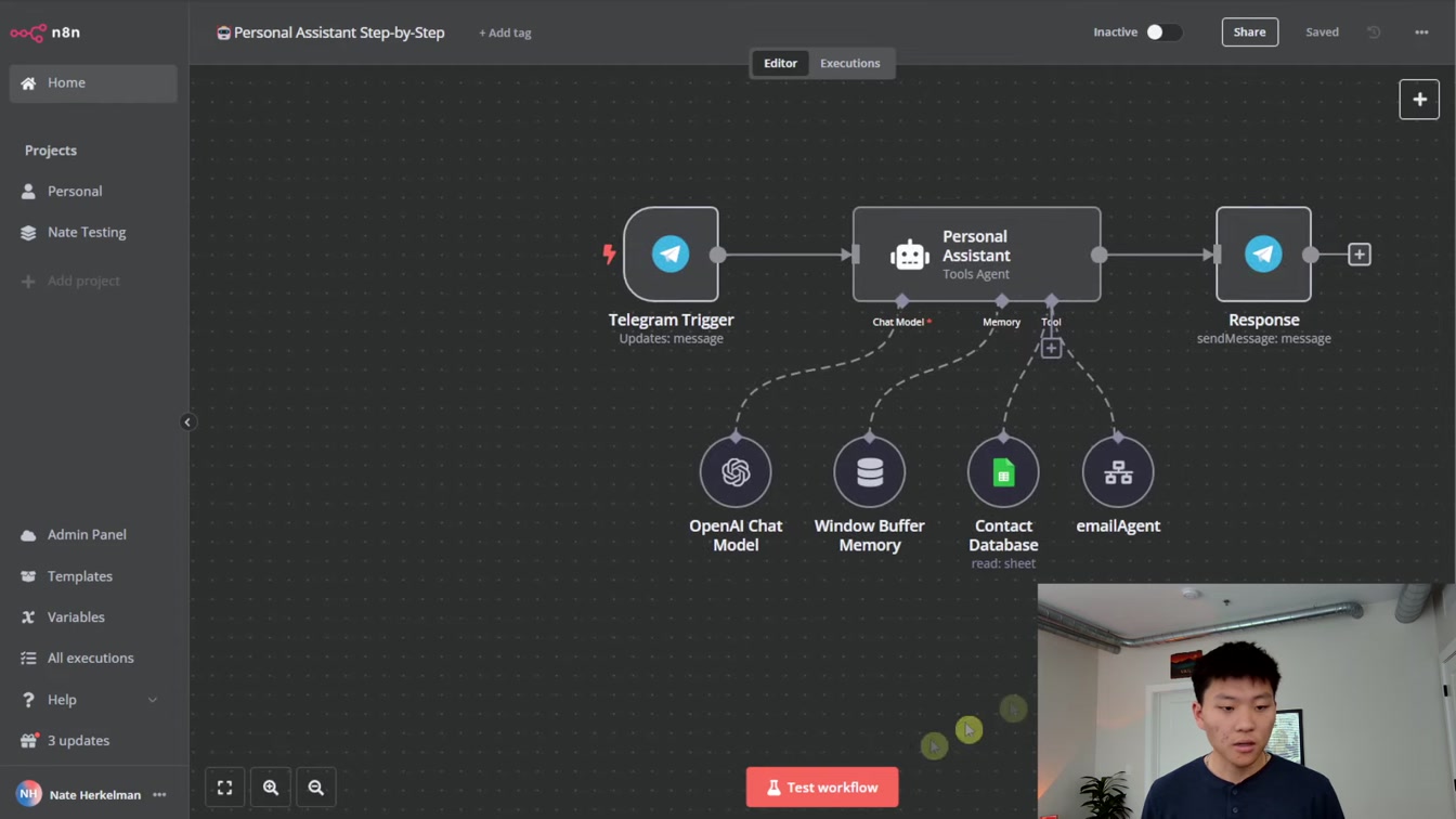 How to Build a Personal Assistant AI Agent in n8n (Step-by-Step, No Code) 10번째 장면