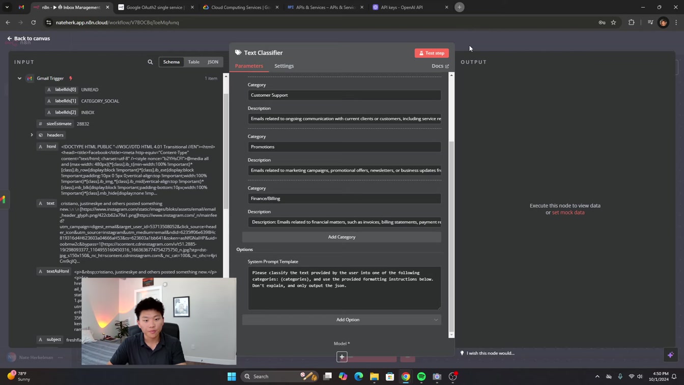*LIVE BUILD* Inbox Management AI Agent with n8n (NO CODE, Step-by-Step Tutorial) 11번째 장면