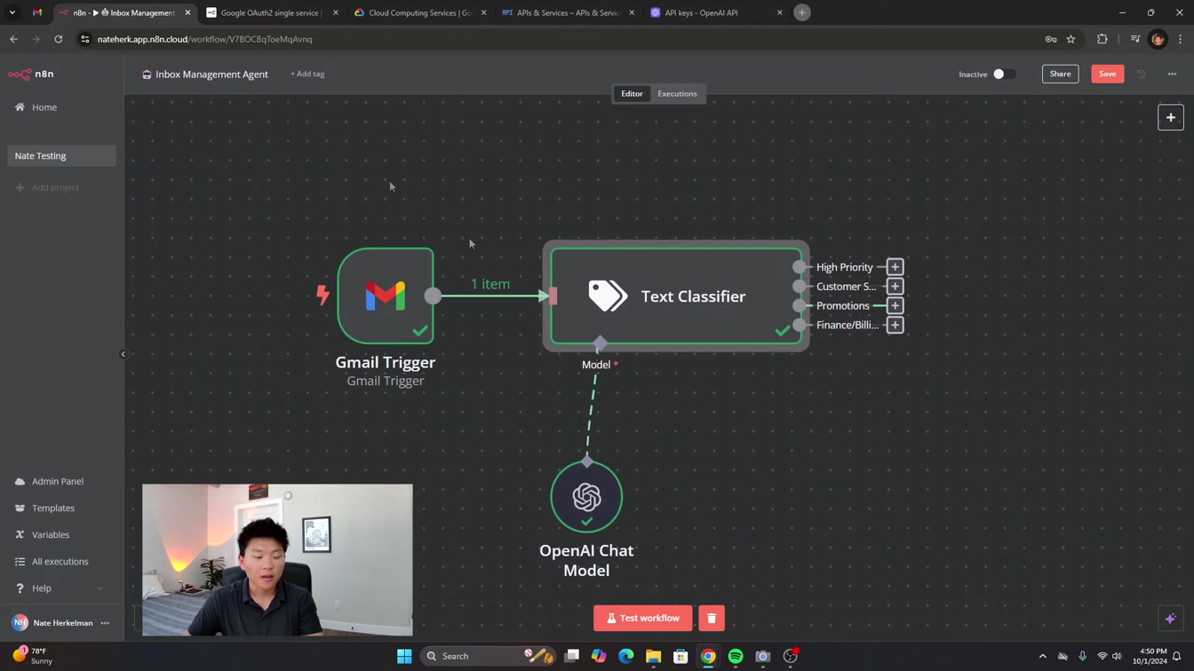 *LIVE BUILD* Inbox Management AI Agent with n8n (NO CODE, Step-by-Step Tutorial) 12번째 장면
