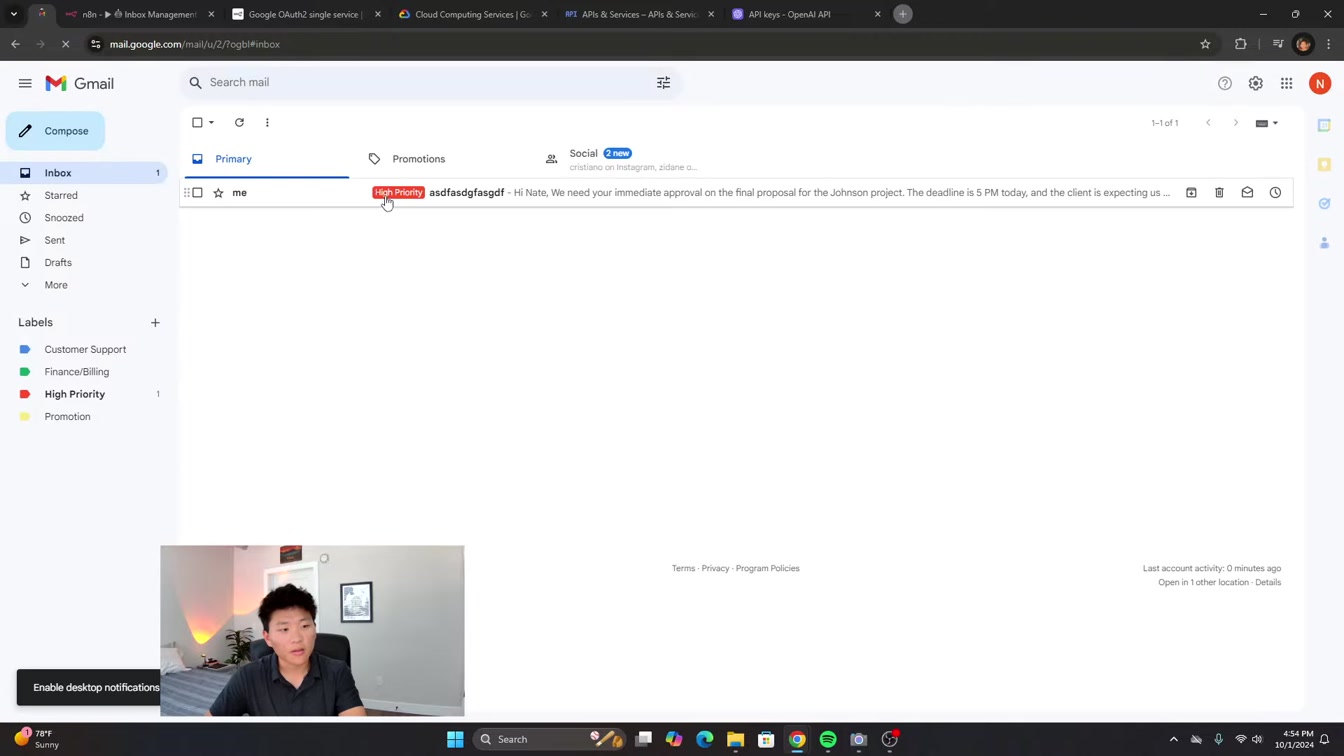 *LIVE BUILD* Inbox Management AI Agent with n8n (NO CODE, Step-by-Step Tutorial) 16번째 장면