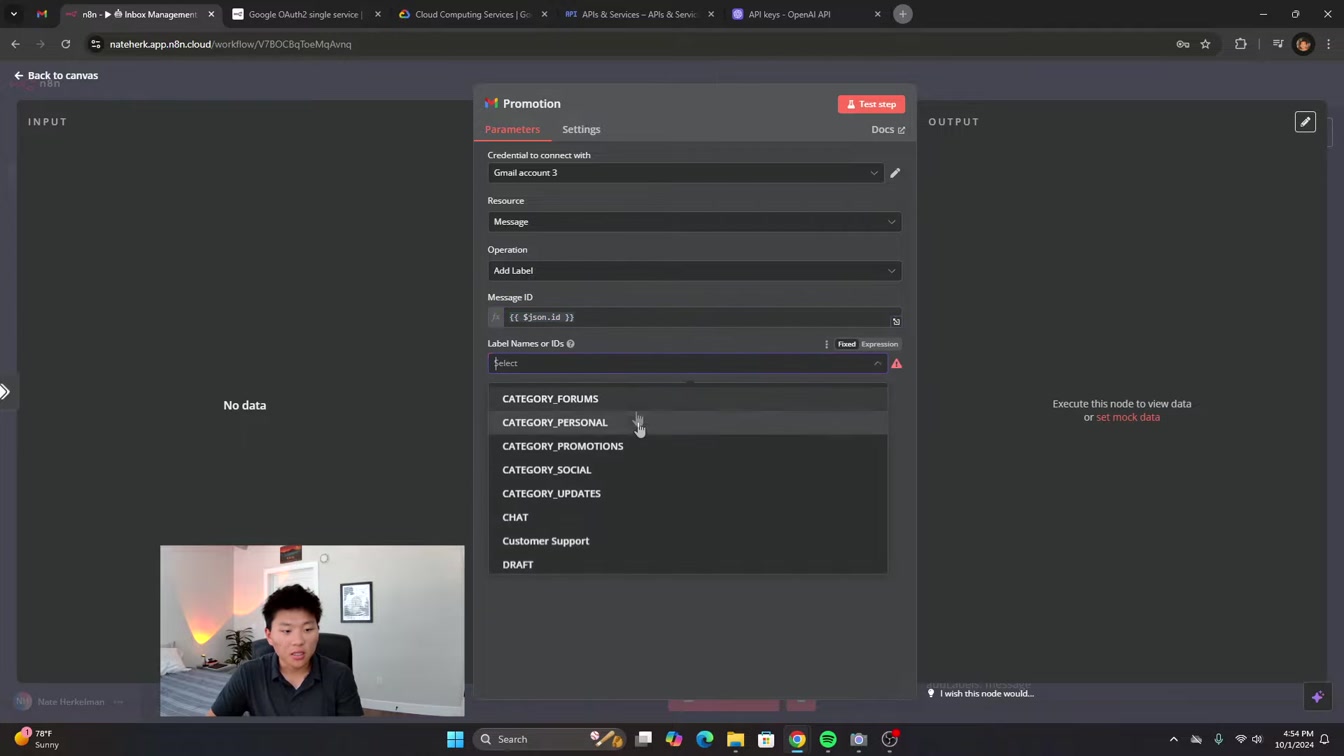 *LIVE BUILD* Inbox Management AI Agent with n8n (NO CODE, Step-by-Step Tutorial) 17번째 장면