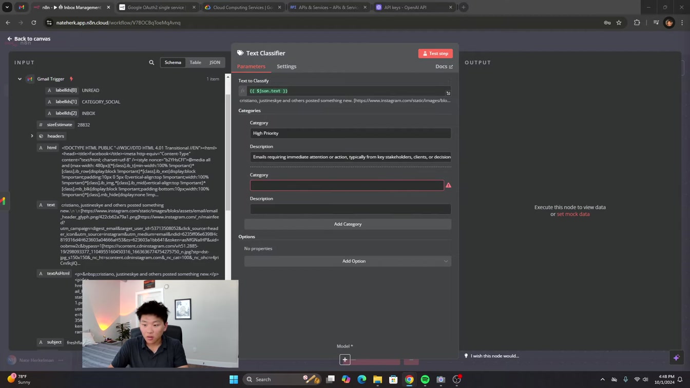 *LIVE BUILD* Inbox Management AI Agent with n8n (NO CODE, Step-by-Step Tutorial) 9번째 장면