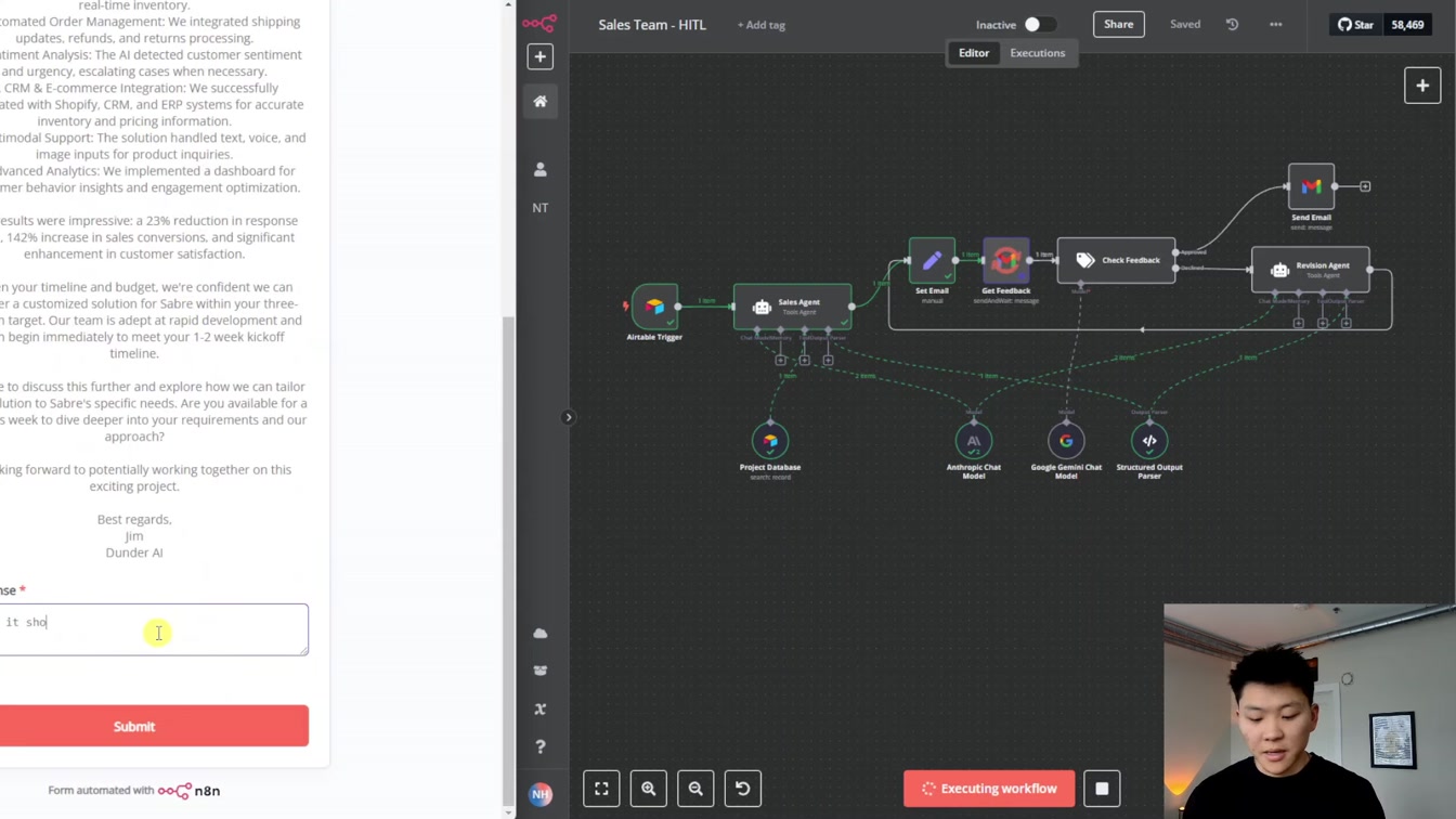 I Built a Human In The Loop Sales Team That Waits for Feedback and Approval in n8n 22번째 장면