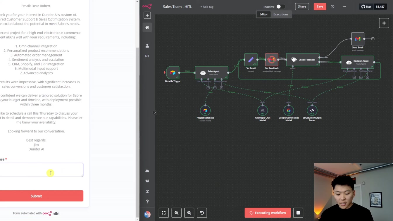 I Built a Human In The Loop Sales Team That Waits for Feedback and Approval in n8n 6번째 장면