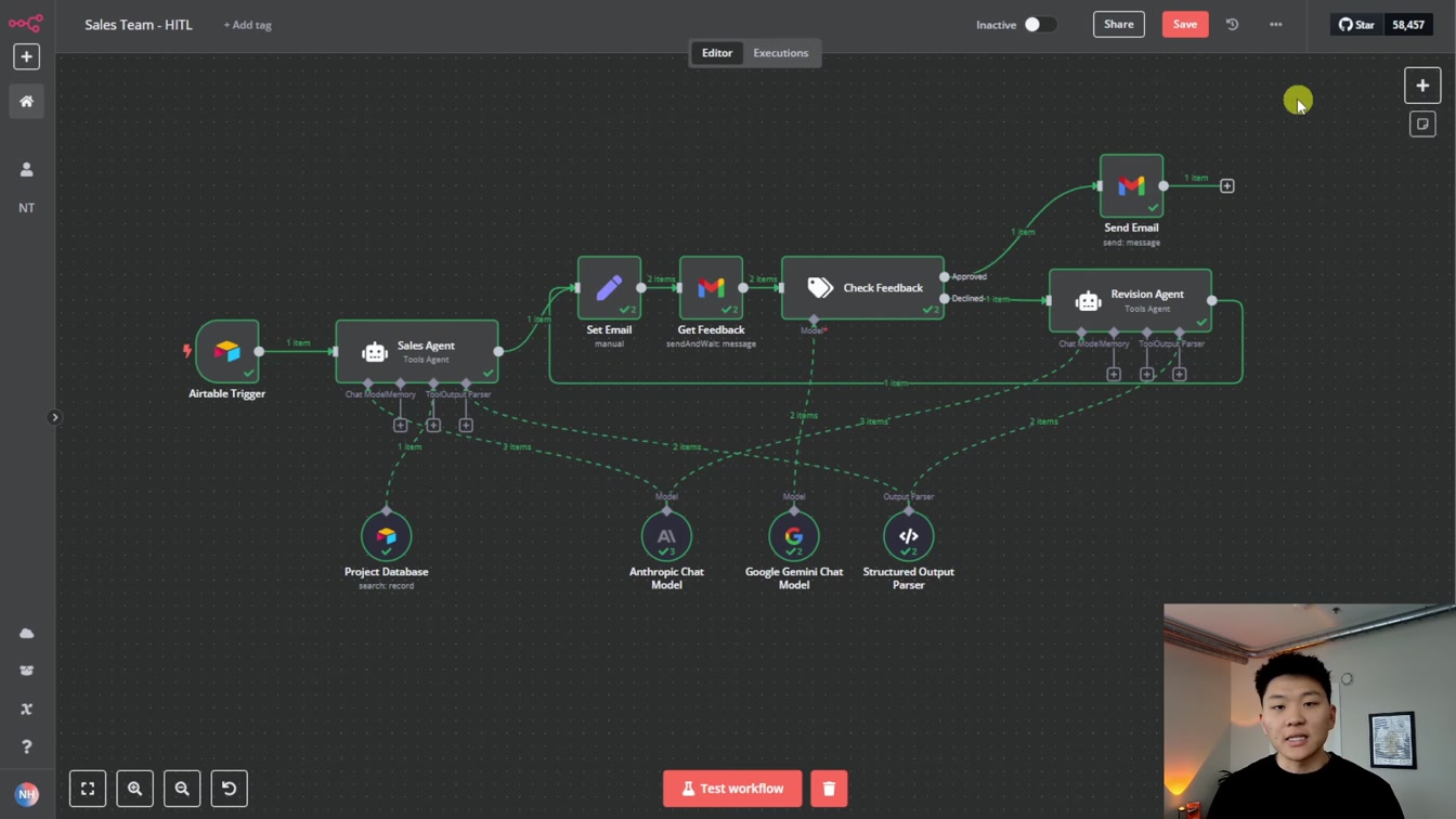 I Built a Human In The Loop Sales Team That Waits for Feedback and Approval in n8n 7번째 장면