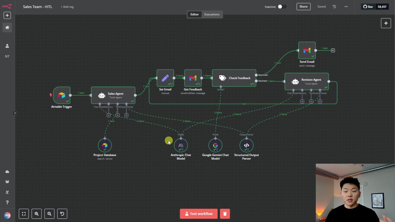 I Built a Human In The Loop Sales Team That Waits for Feedback and Approval in n8n 9번째 장면