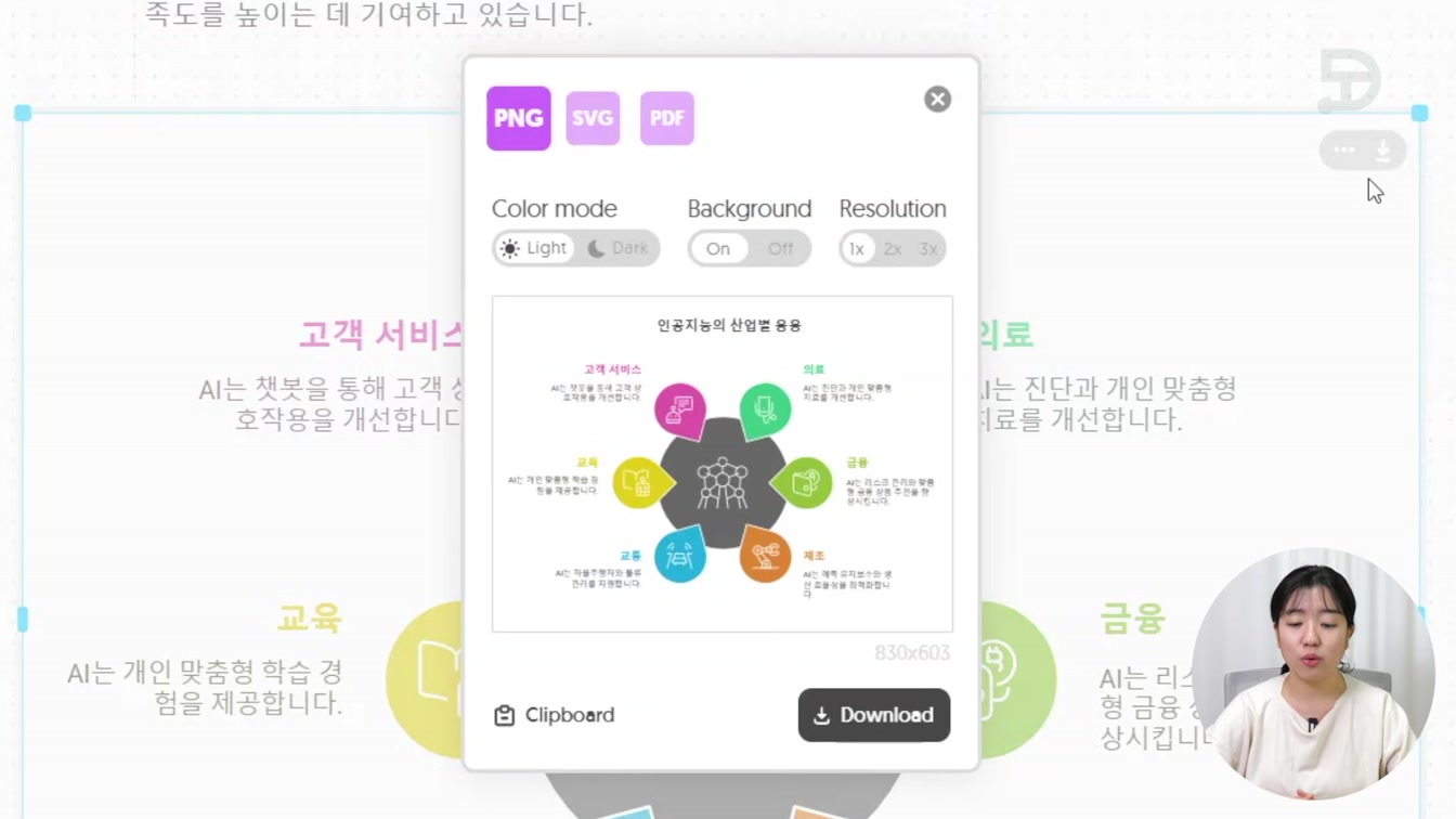 PPT 만들 때 필요한 시각자료 생성, 무료 사이트 냅킨 Napkin AI 사용법 7번째 장면