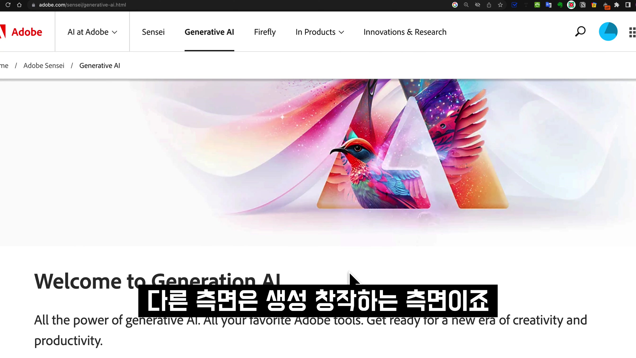 Adobe 인공지능 서비스 전격 공개! Adobe 센세이 파이어플라이! AI 포토샵! AI 일러스트! AI 인디자인!  Adobe Sensei Firefly! 오후다섯씨 6번째 장면