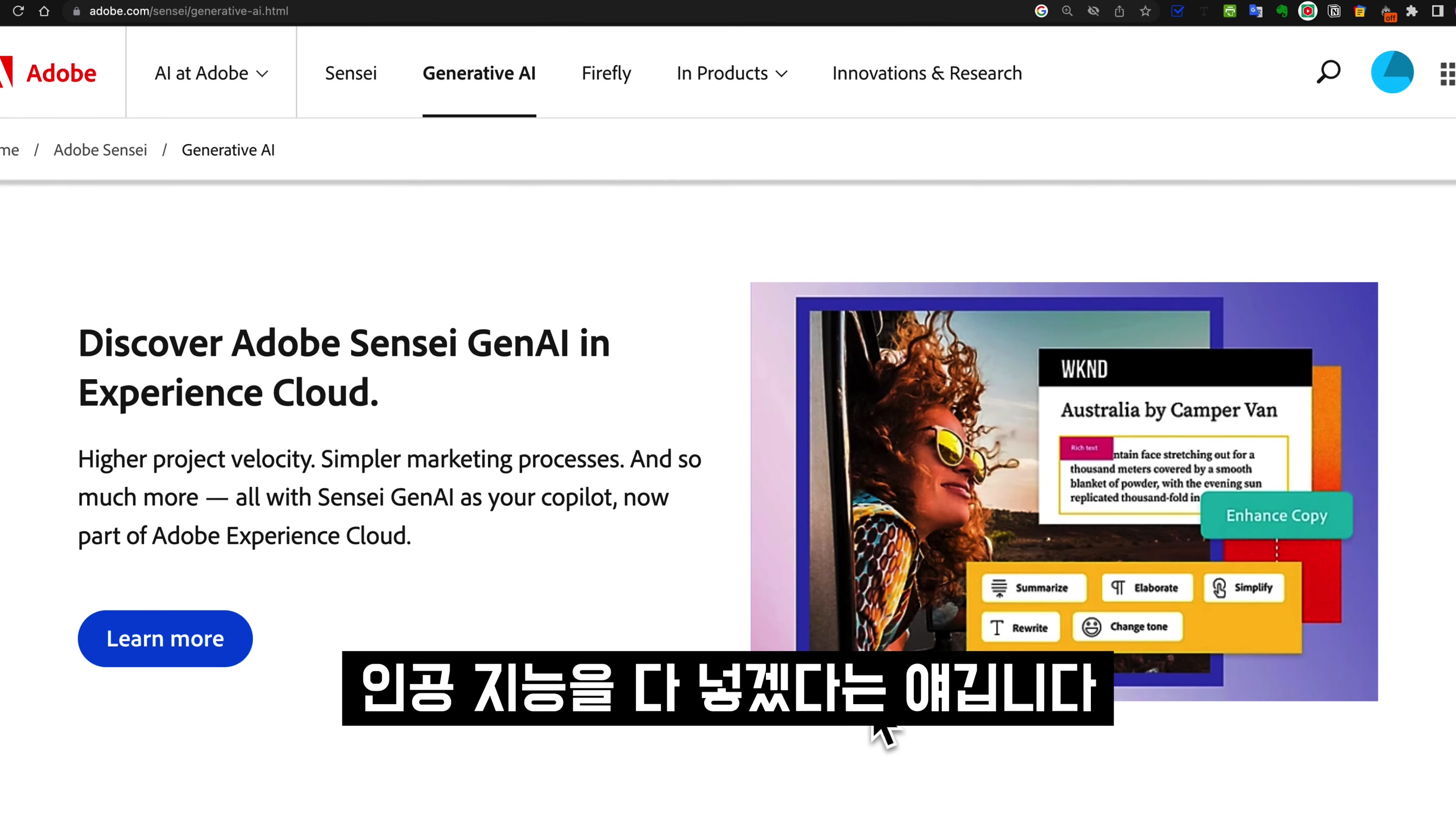 Adobe 인공지능 서비스 전격 공개! Adobe 센세이 파이어플라이! AI 포토샵! AI 일러스트! AI 인디자인!  Adobe Sensei Firefly! 오후다섯씨 9번째 장면