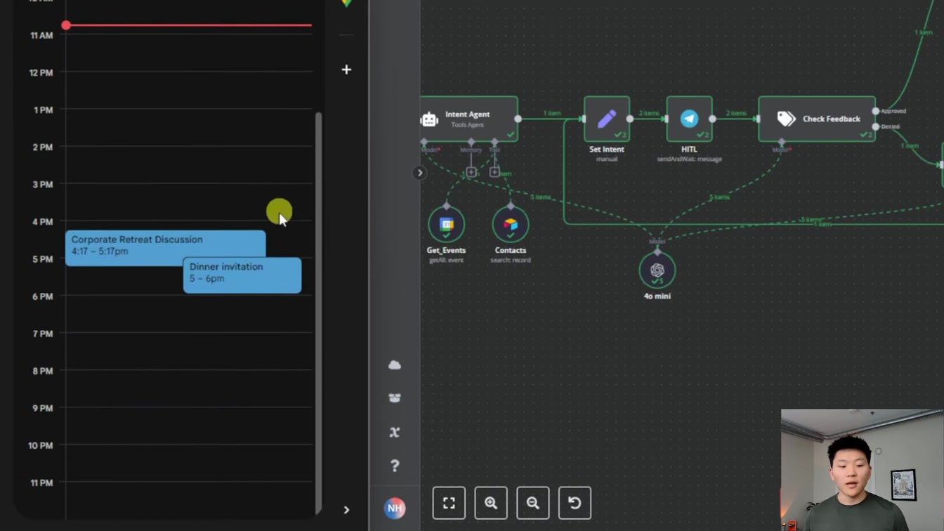 I Built a Human in the Loop Calendar Agent in n8n with No Code 3번째 장면