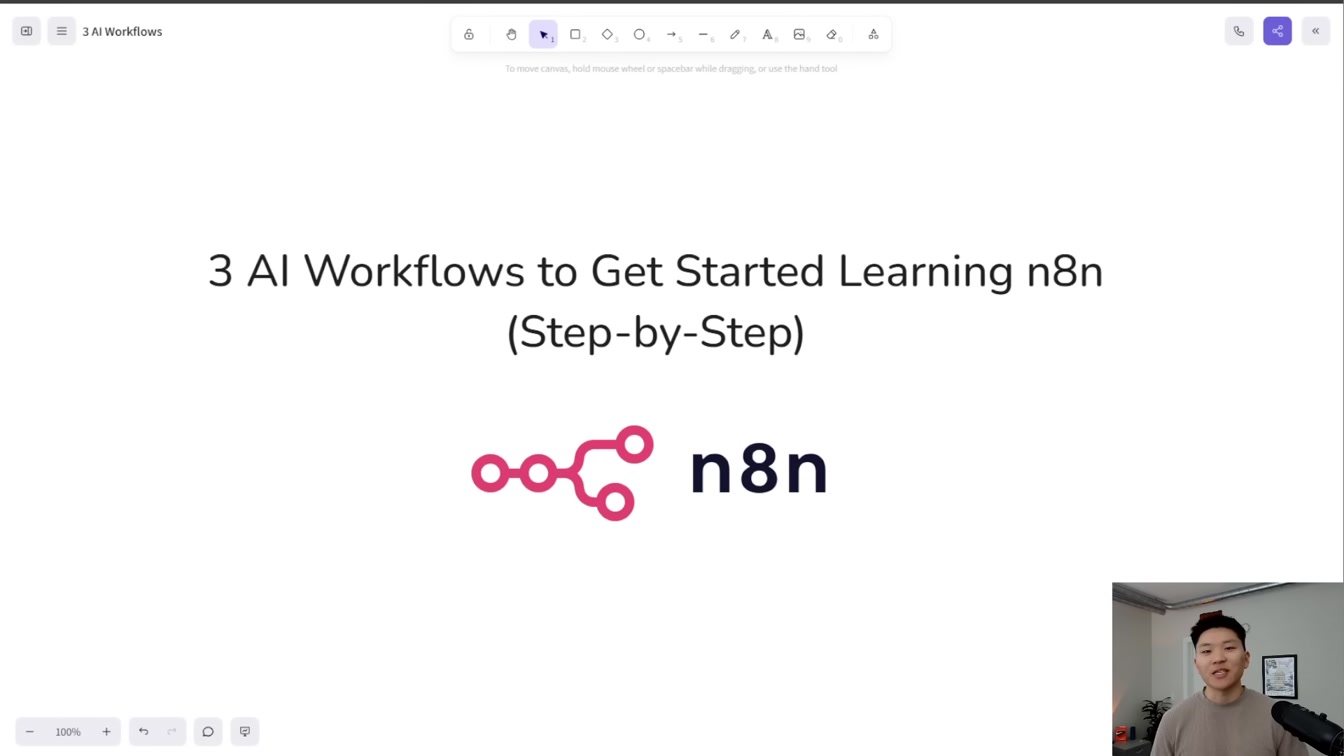 3 AI Workflows Step-by-Step (Beginner's Guide to n8n) 1번째 장면
