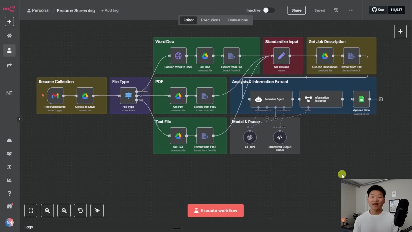 Watch Me Build an AI Resume Analysis System in 28 minutes (no code) 1번째 장면