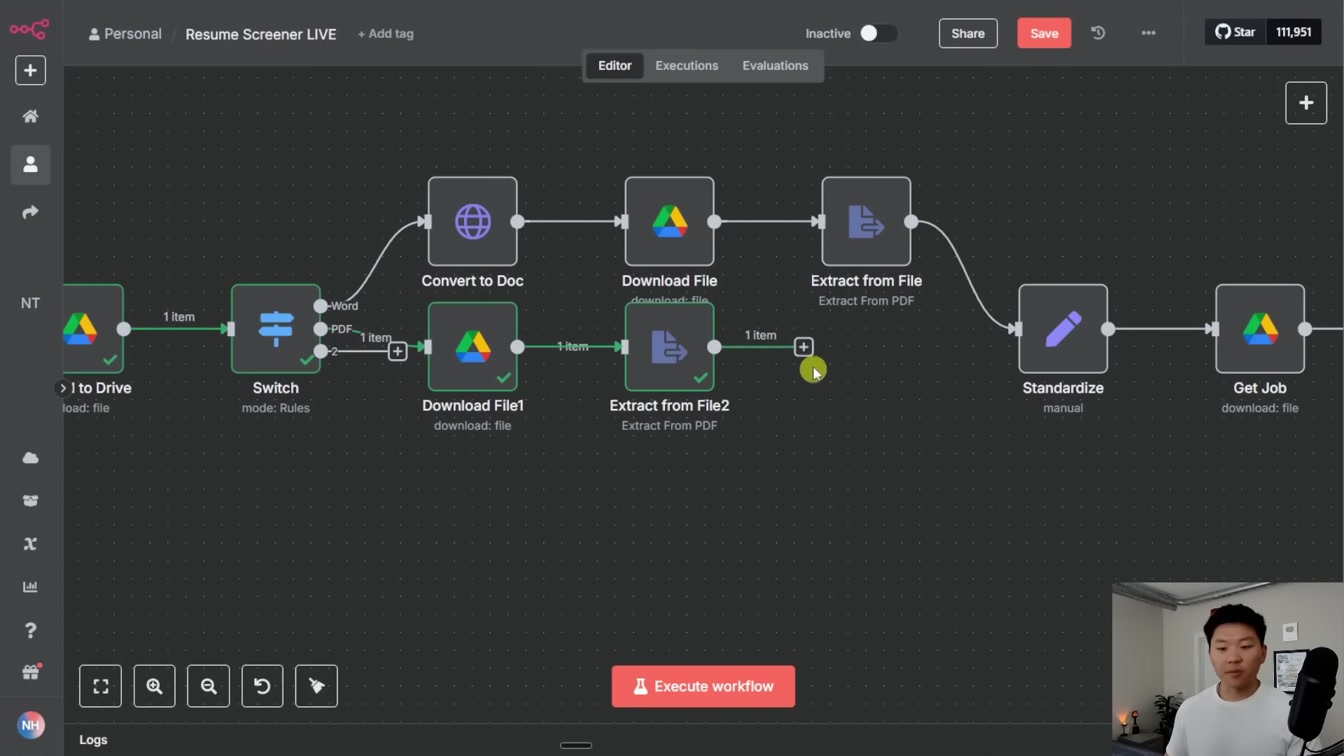 Watch Me Build an AI Resume Analysis System in 28 minutes (no code) 22번째 장면