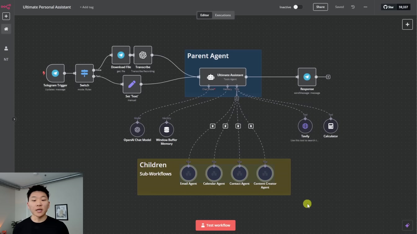 4 Agentic Frameworks for More Efficient Workflows in n8n 2번째 장면