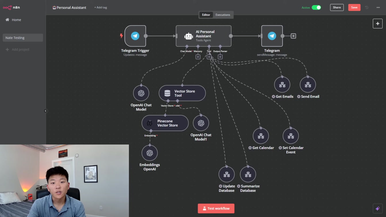 I Built a Personal Assistant AI Agent with No Code in n8n 1번째 장면