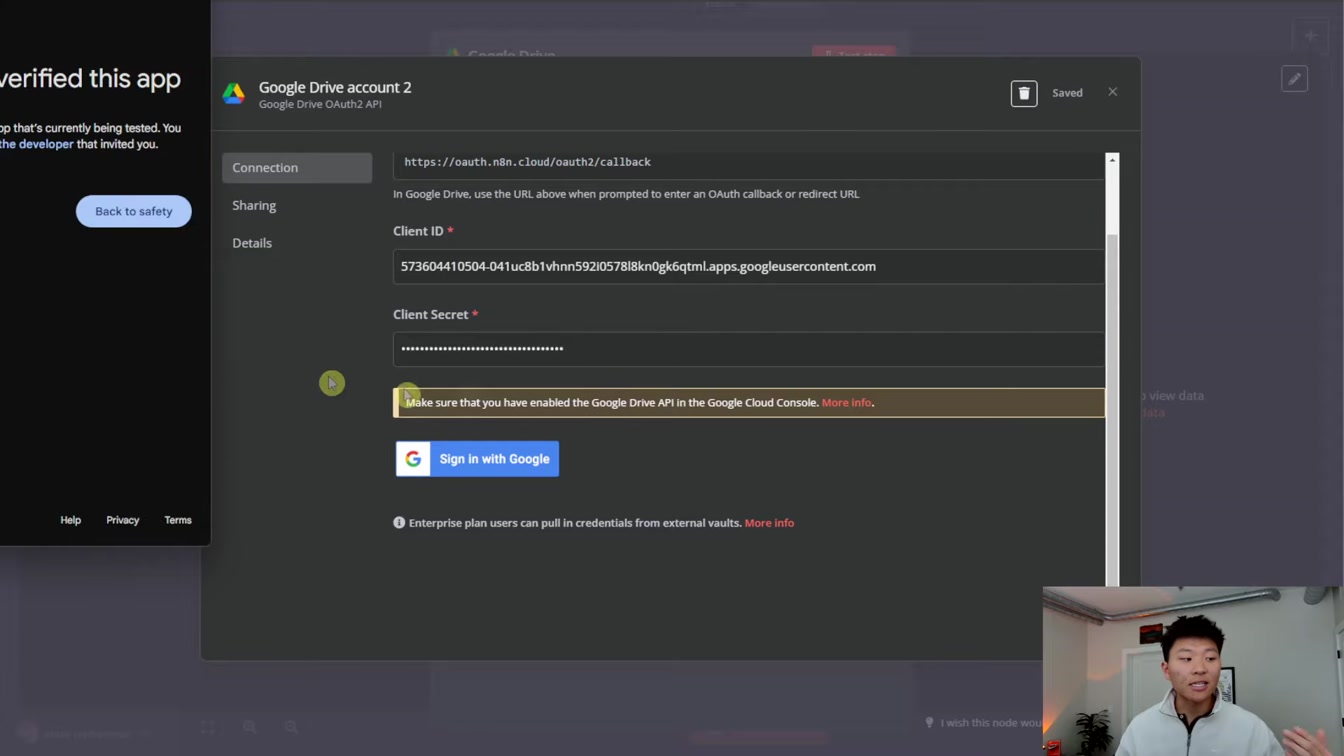 Set up Google Credentials in n8n in 5 minutes (2025) 7번째 장면