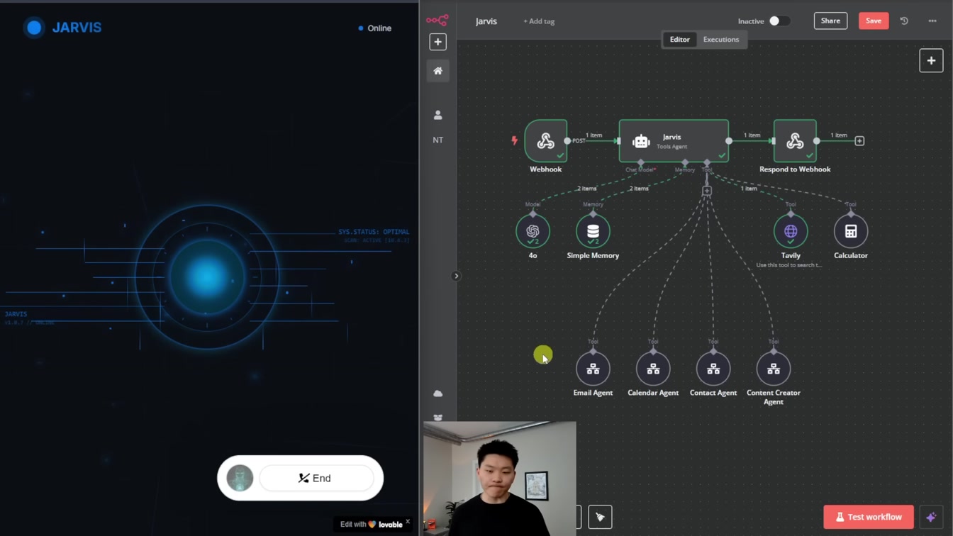 How I Built JARVIS with No Code (Tutorial w/ Lovable, ElevenLabs, n8n) 19번째 장면
