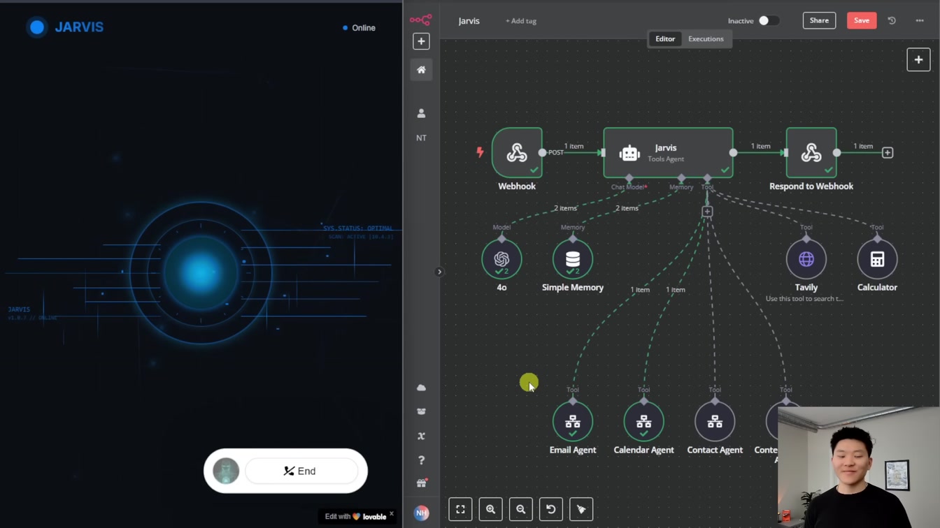 How I Built JARVIS with No Code (Tutorial w/ Lovable, ElevenLabs, n8n) 3번째 장면