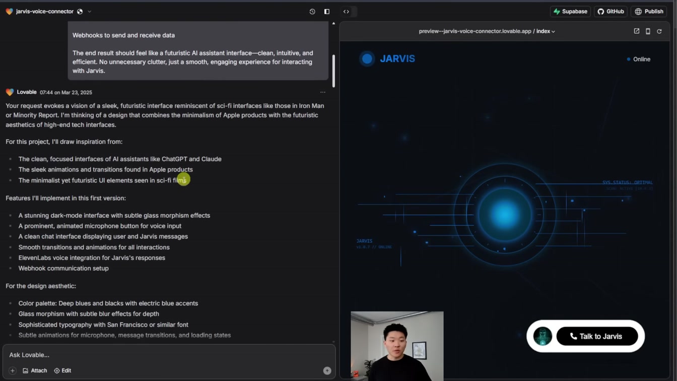 How I Built JARVIS with No Code (Tutorial w/ Lovable, ElevenLabs, n8n) 7번째 장면