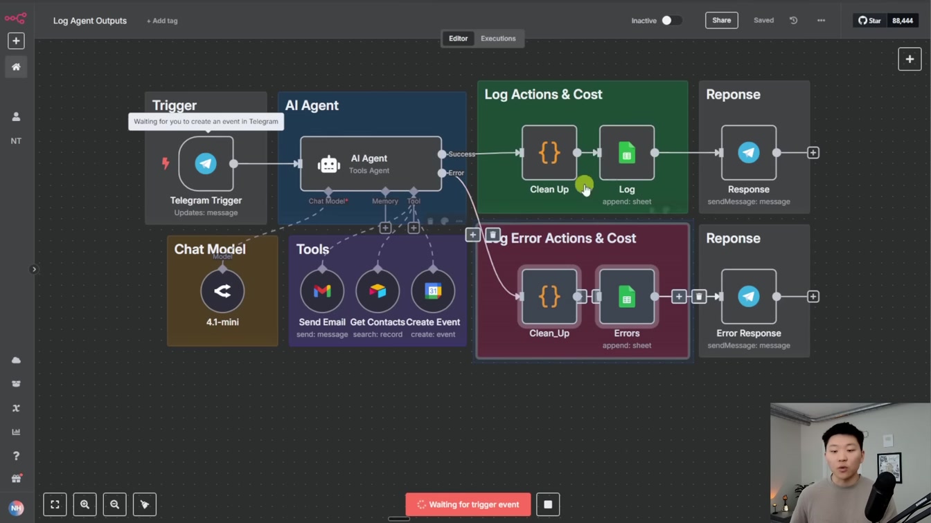 How I Auto Track AI Agent Actions and Token Usage (n8n tutorial) 2번째 장면