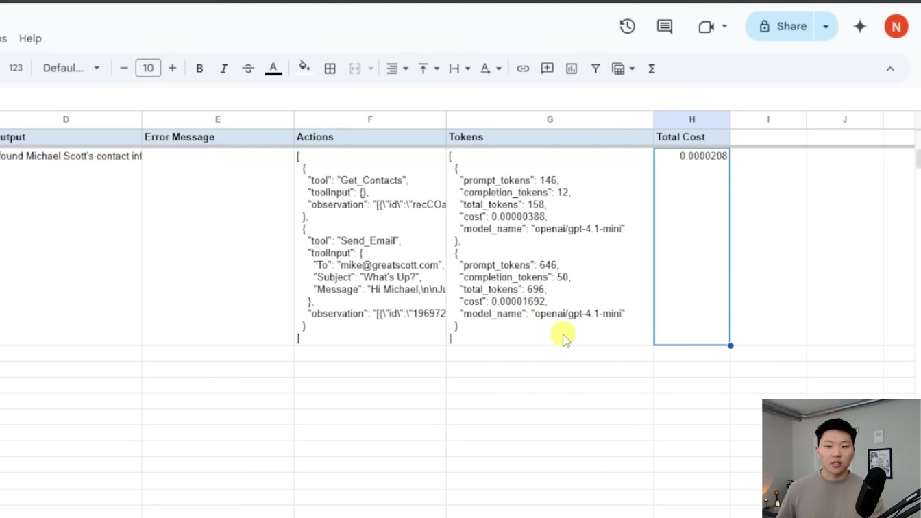 How I Auto Track AI Agent Actions and Token Usage (n8n tutorial) 4번째 장면