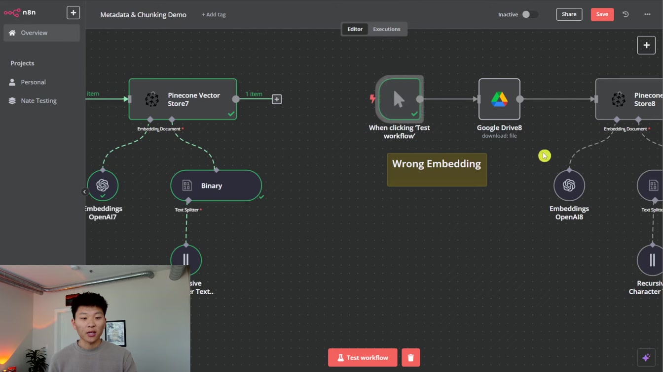 Vector Database Optimization with n8n: Metadata, Text Splitting, & Embeddings 9번째 장면