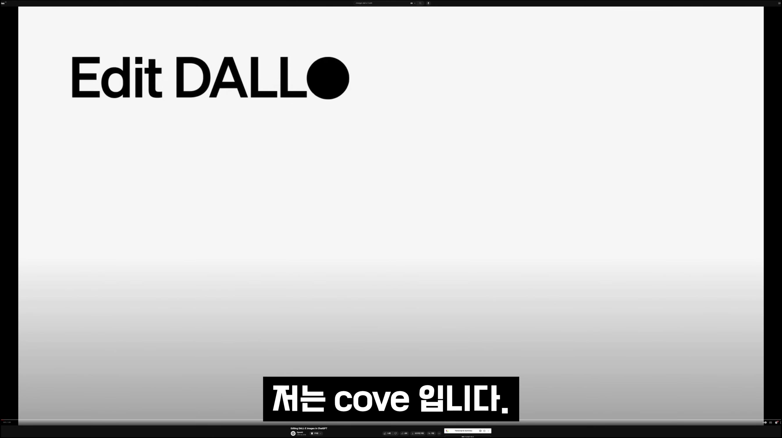 집중 비법노출!!! 결국 챗GPT 하나면 됩니다! 챗GPT와 DALL-E-3 이미지 편집! 마법을 경험하세요! 오후다섯씨 1번째 장면