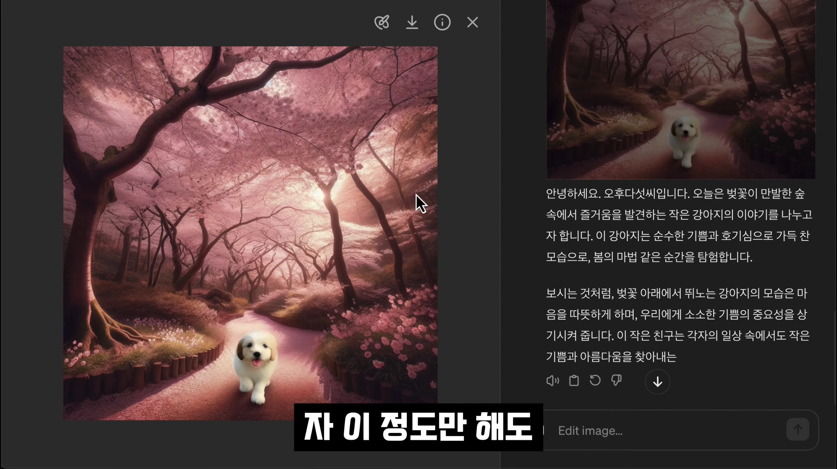 집중 비법노출!!! 결국 챗GPT 하나면 됩니다! 챗GPT와 DALL-E-3 이미지 편집! 마법을 경험하세요! 오후다섯씨 14번째 장면