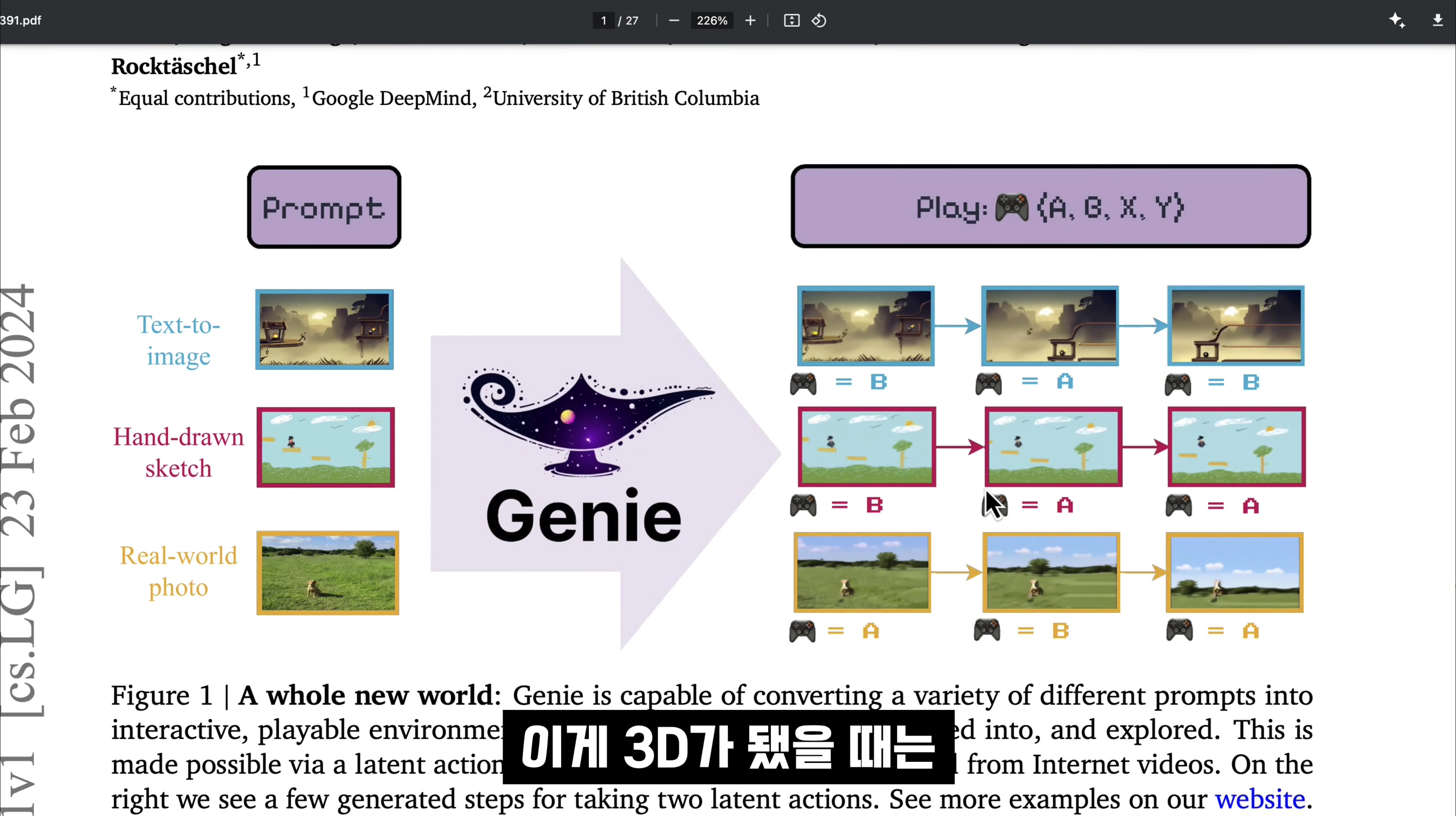 GENIE: 결국 생성형 인공지능의 끝은 이겁니다! 구글의 AI 비전! 끊임없는 가상 세계 생성! 오후다섯씨! 6번째 장면
