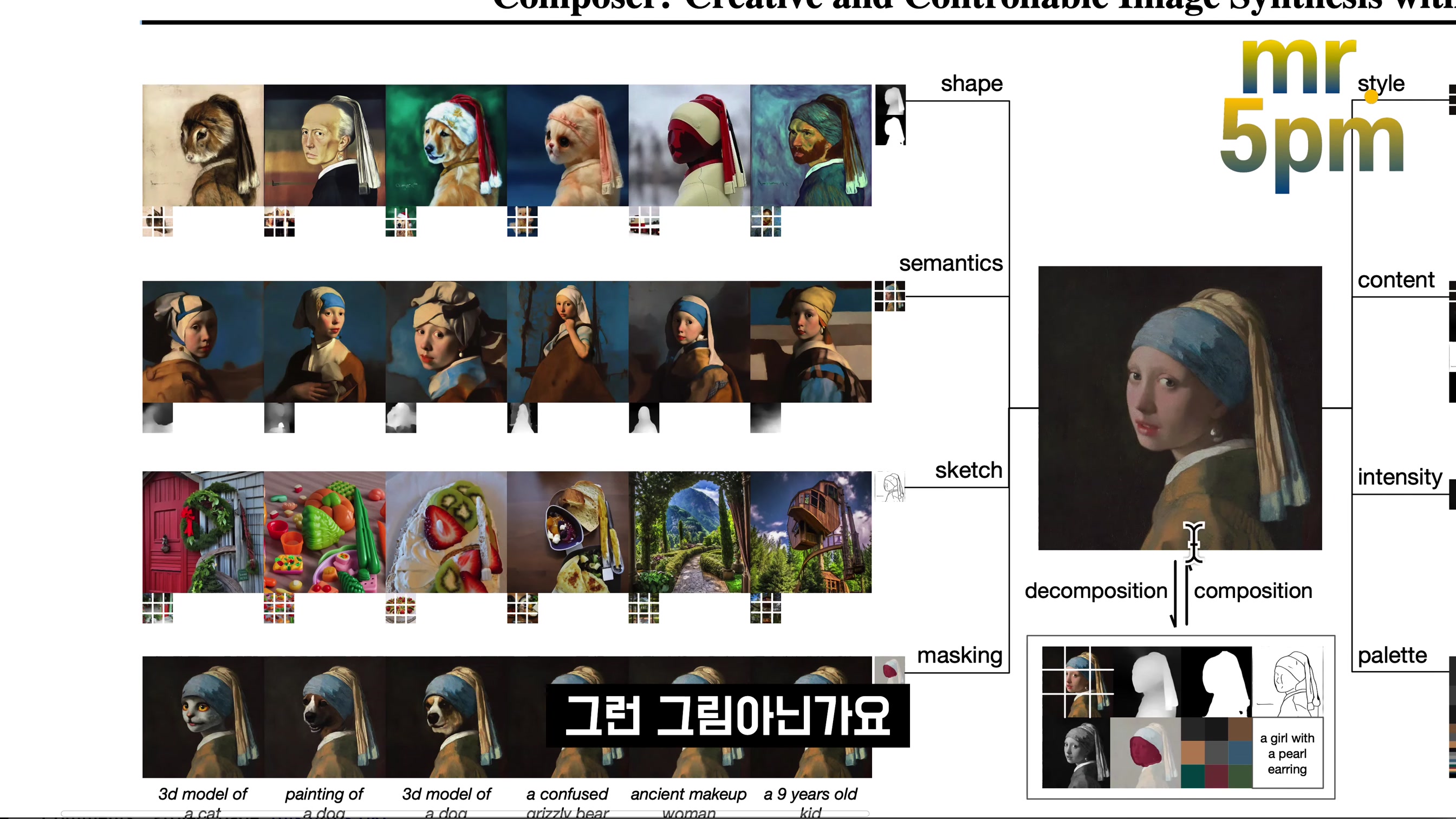 AI 이미지 생성 최신 기술과 원리 & 미래! 컴포저 Composer 미드저니 달리2 스테이블 디퓨전 stable diffusion 레오나르도 떨고 있나?  〔오후다섯씨〕 1번째 장면