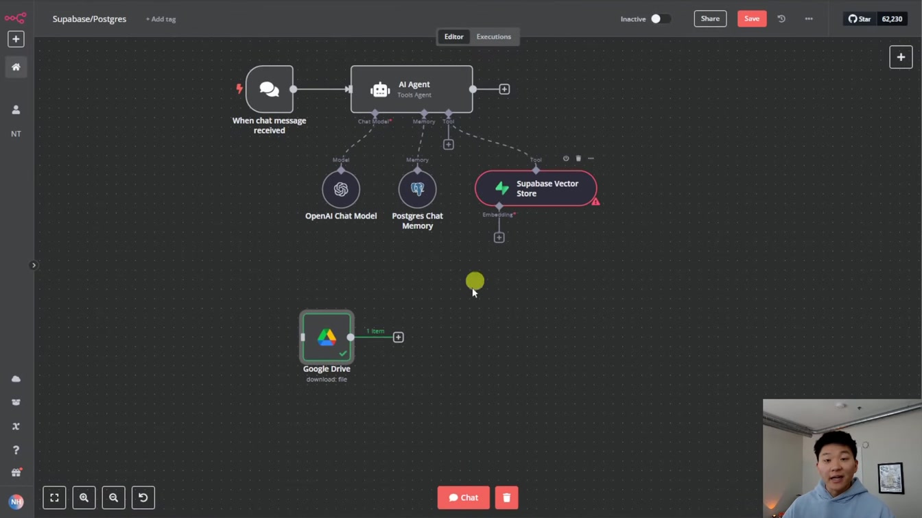 How to Set up Supabase and Postgres for RAG Agent with Memory in n8n (2025) 12번째 장면