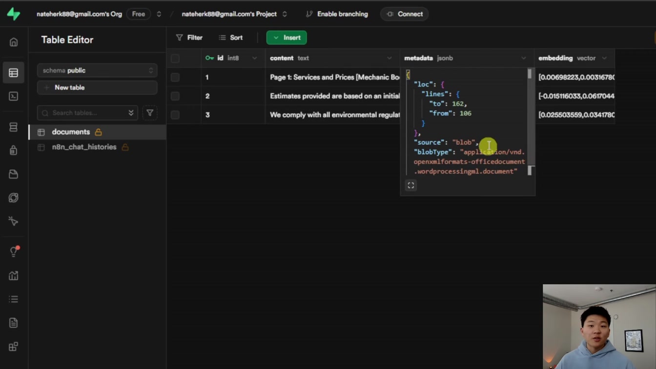How to Set up Supabase and Postgres for RAG Agent with Memory in n8n (2025) 14번째 장면