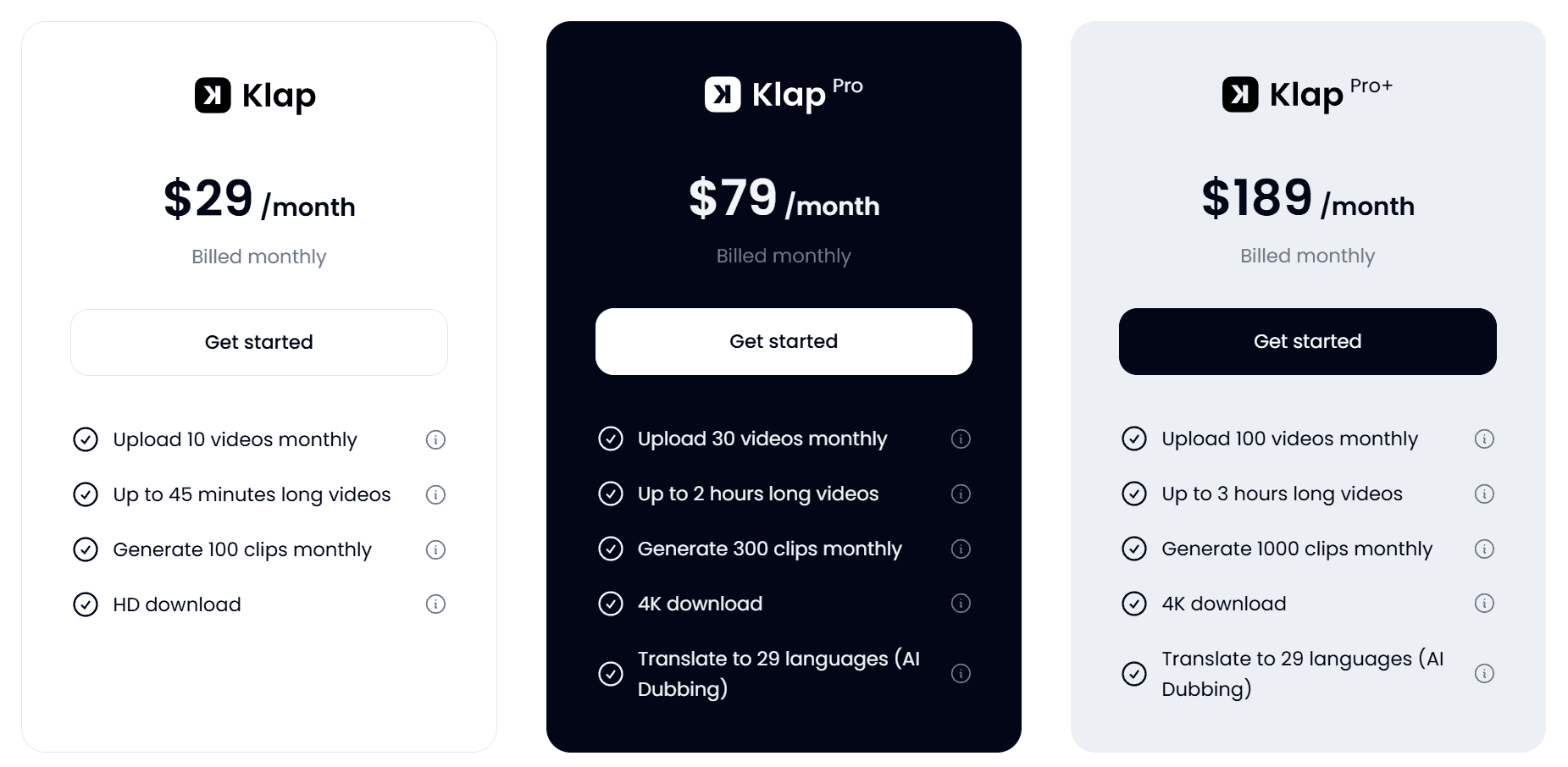 Klap Pricing2