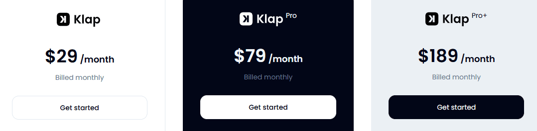 Klap Pricing