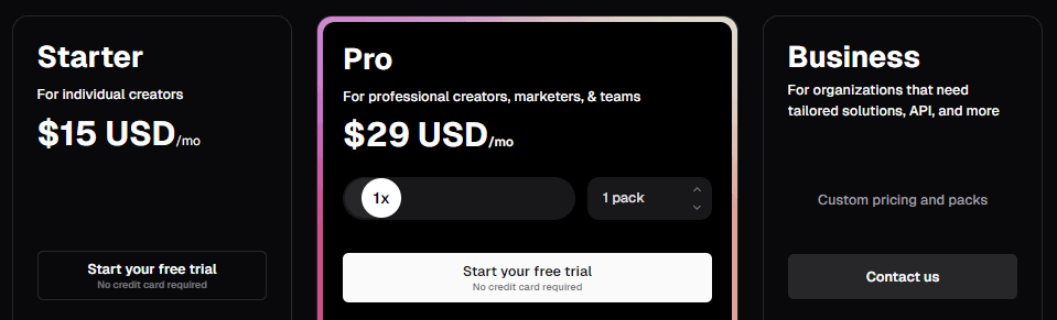 OpusClip pricing