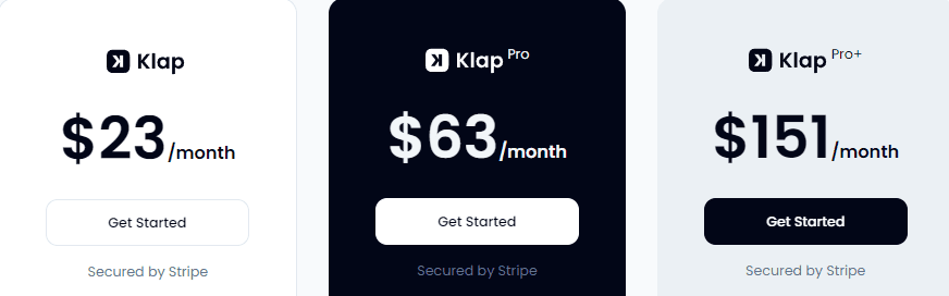 Klap pricing