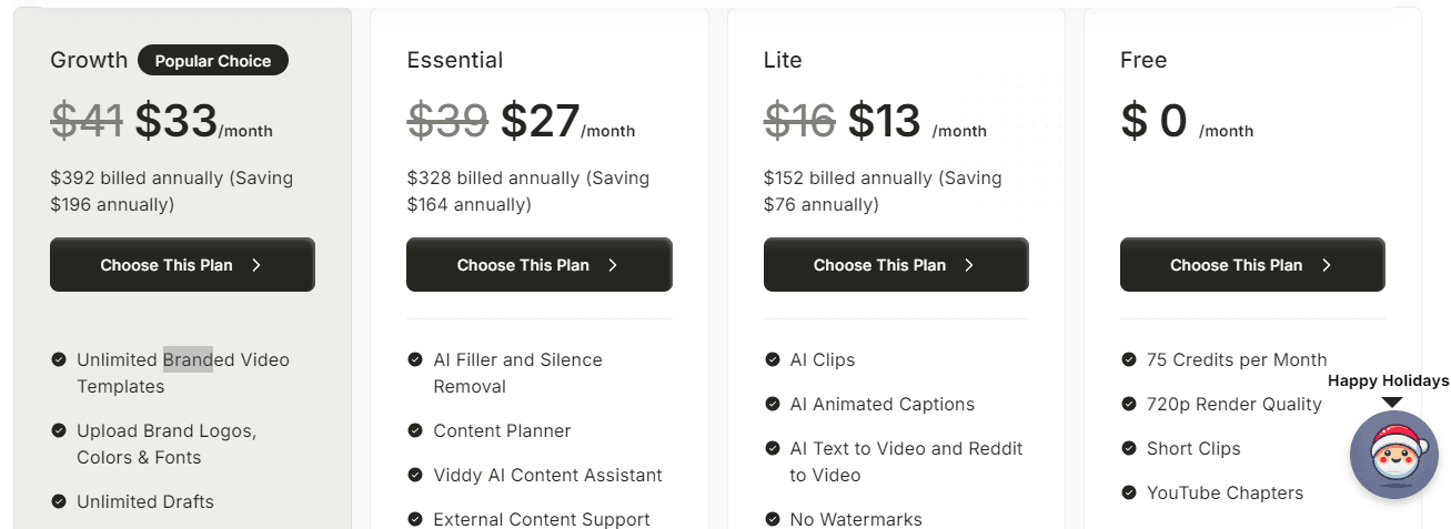 Vidyo.ai pricing