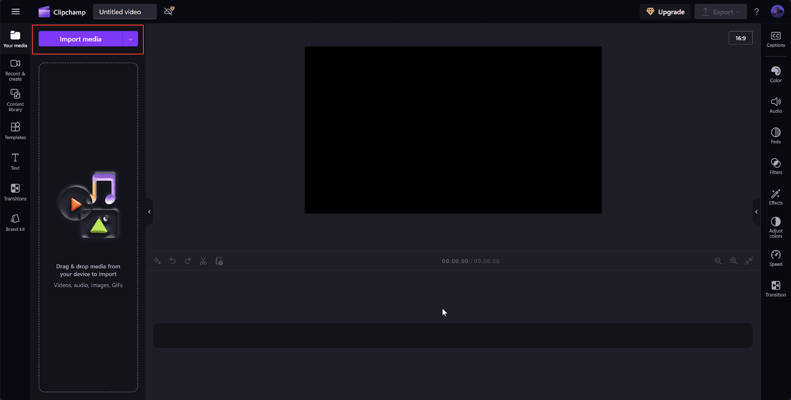 Clipchamp import video 2