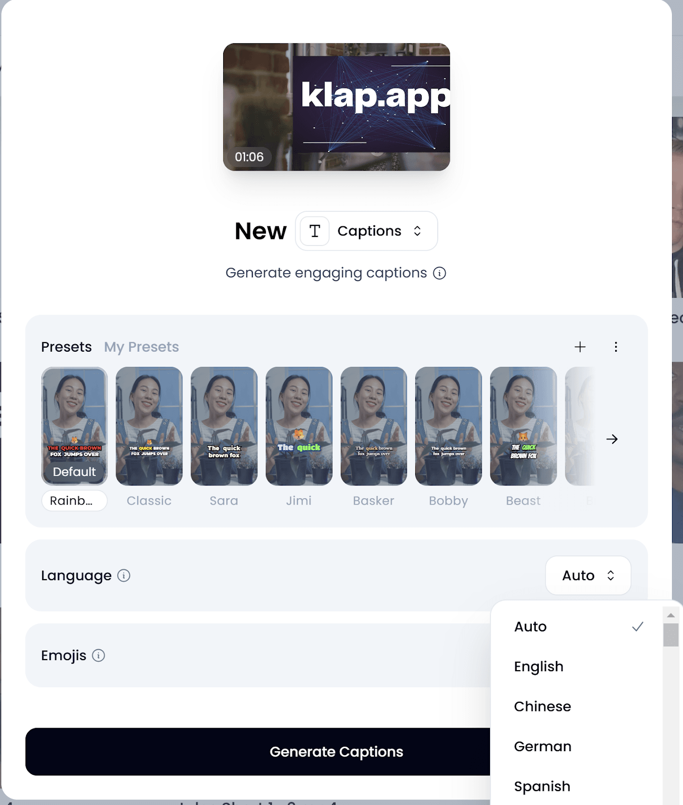 Klap presets