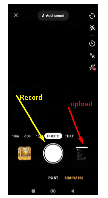 TikTok upload/record video