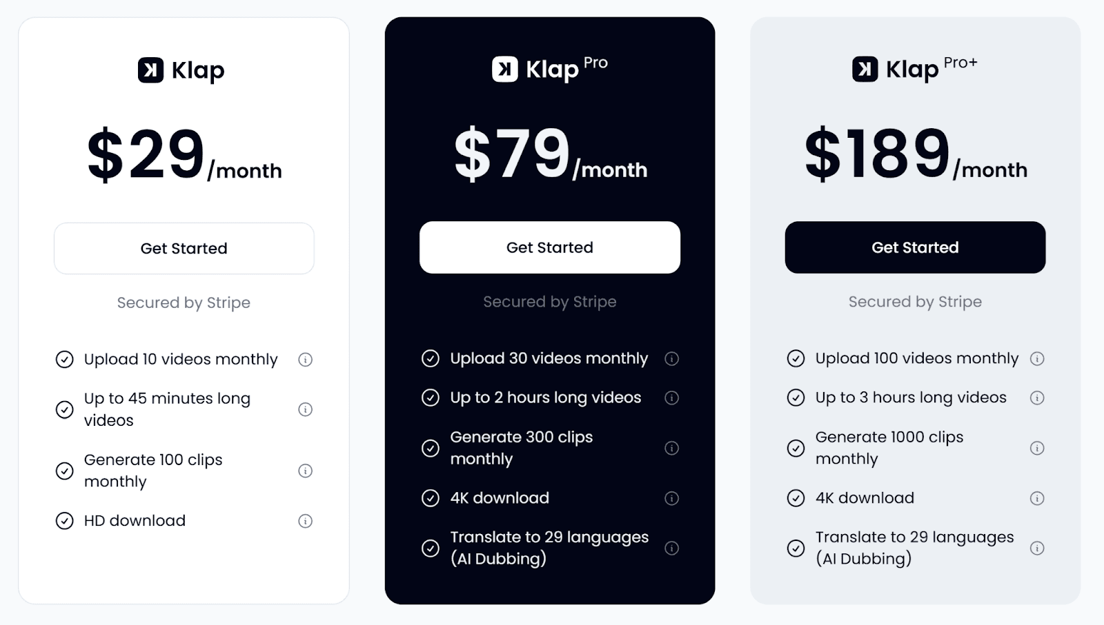 Klap pricing