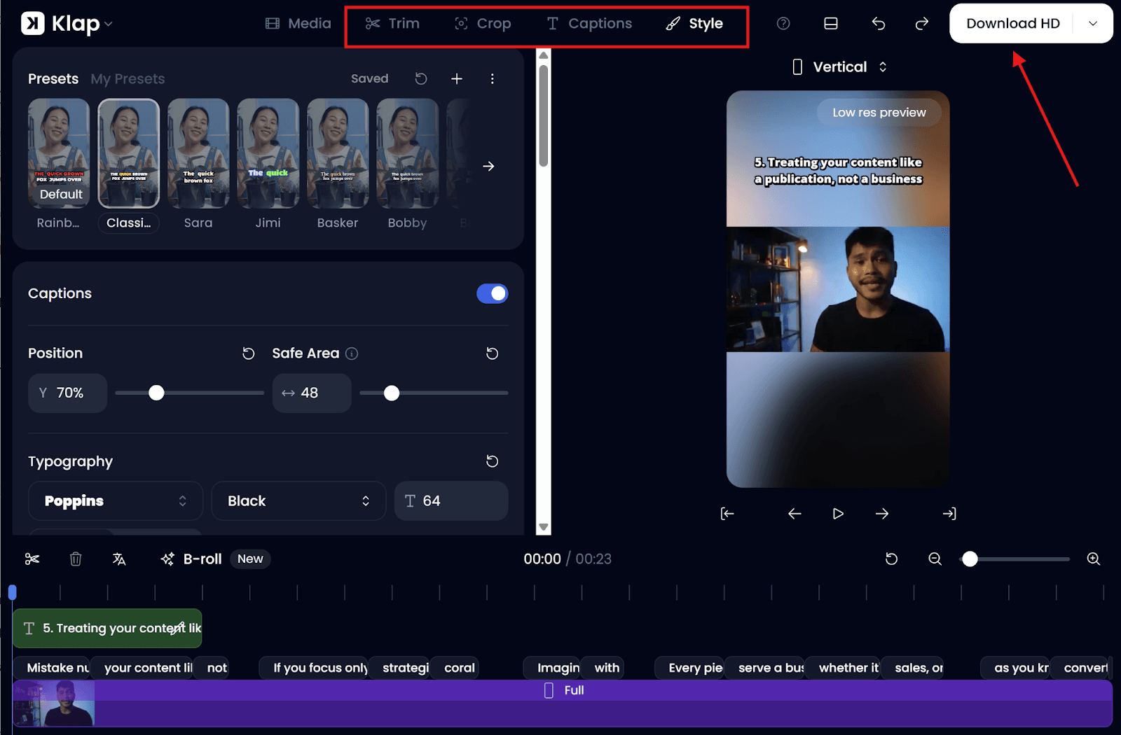 Edit Your Instagram Reel in Klap