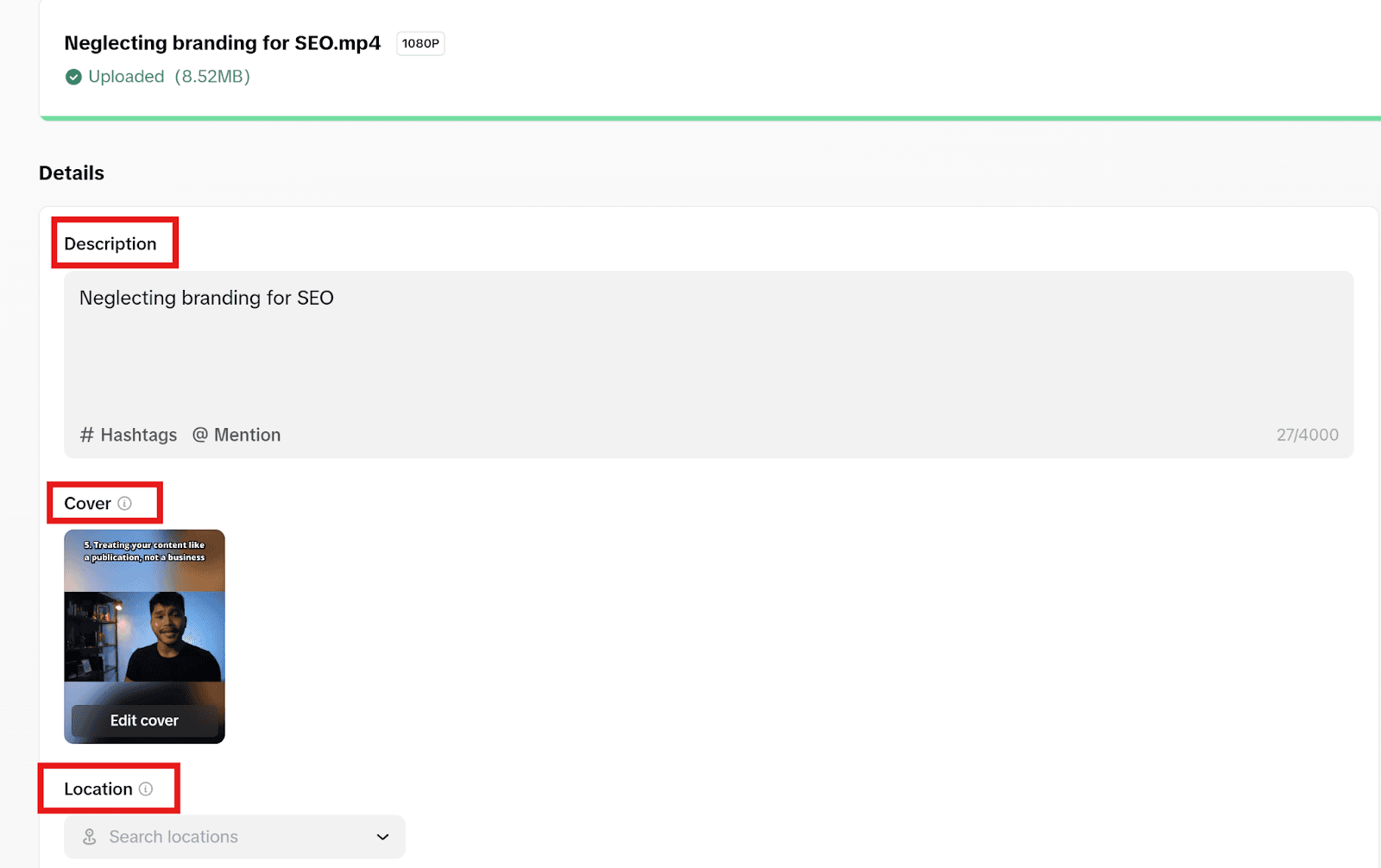 Fill In Post Details