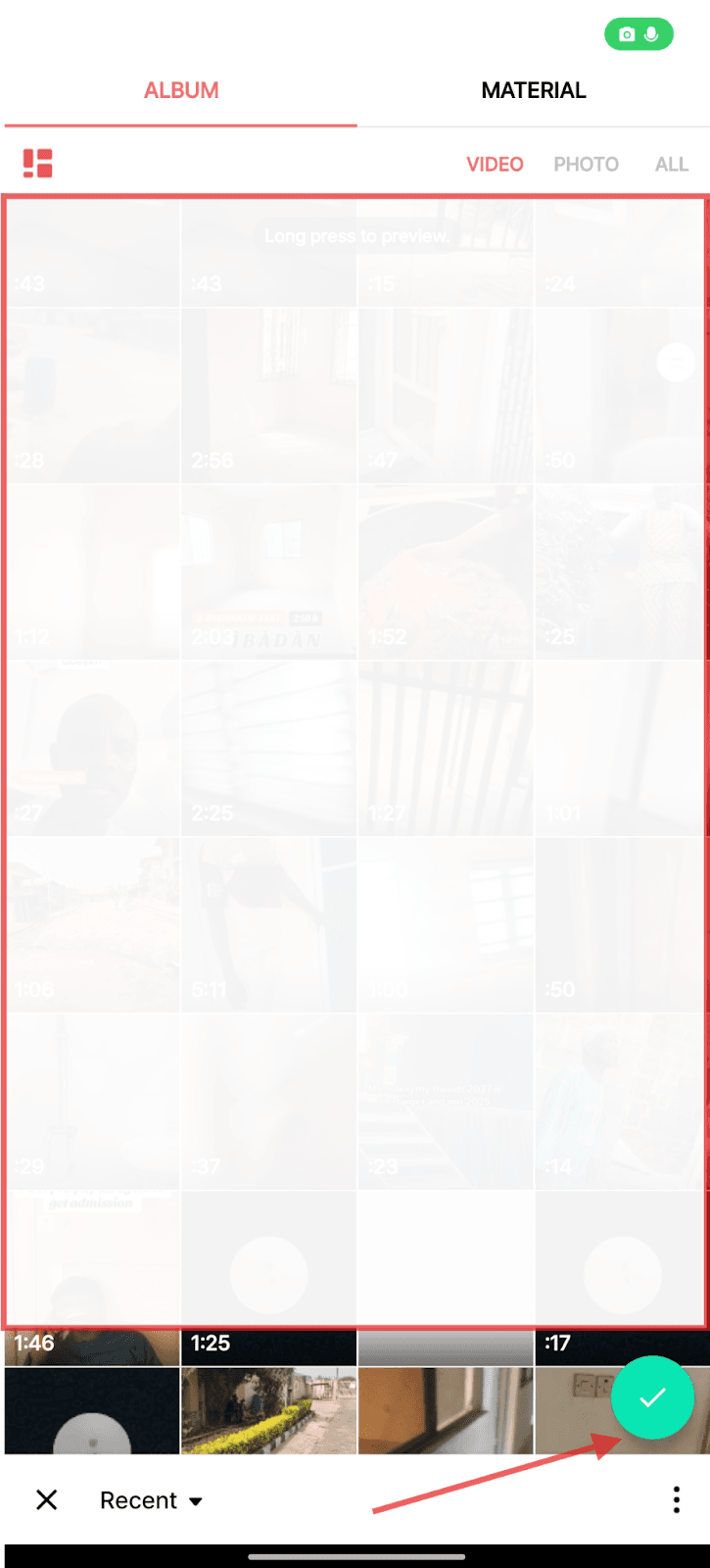 InShot choose video