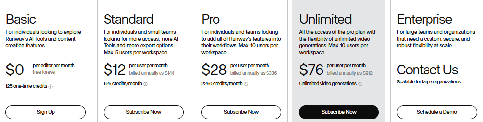 Runway pricing