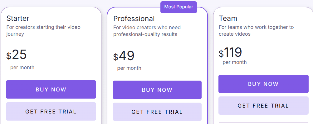 Pictory pricing