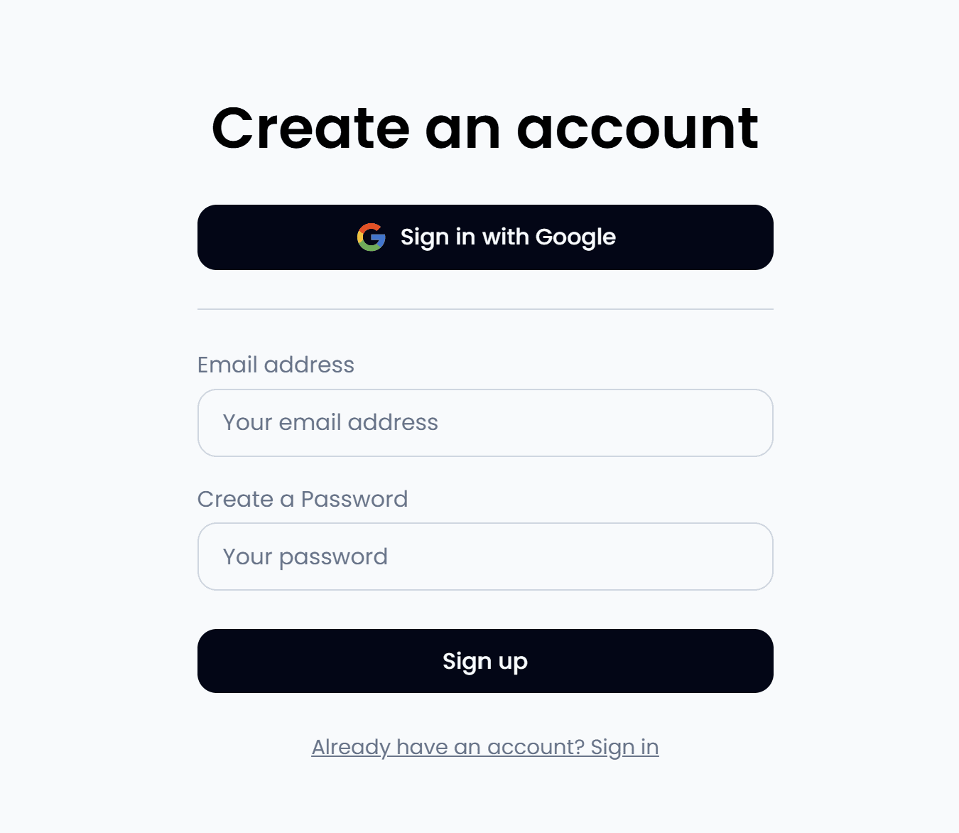 Create an account