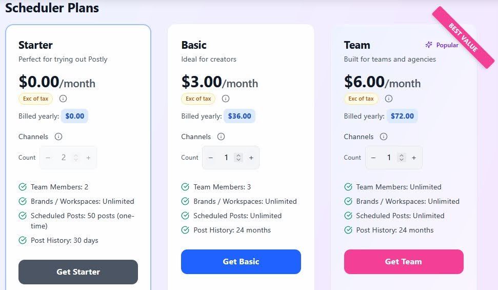 Postly Pricing