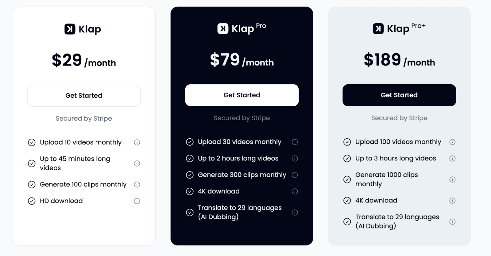Klap Pricing