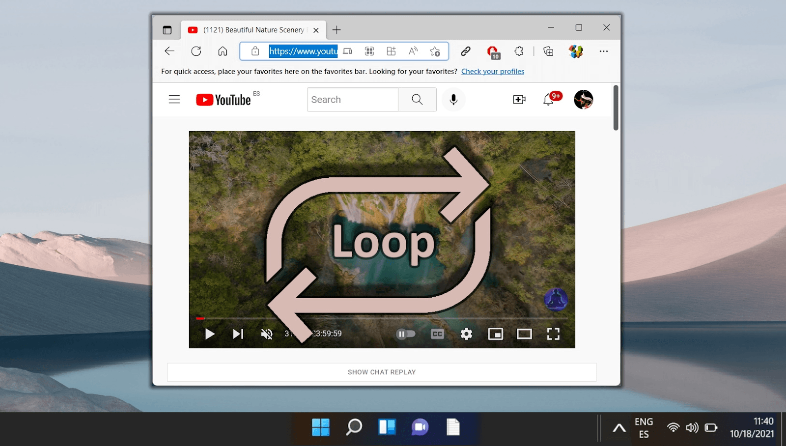 YouTube video looping